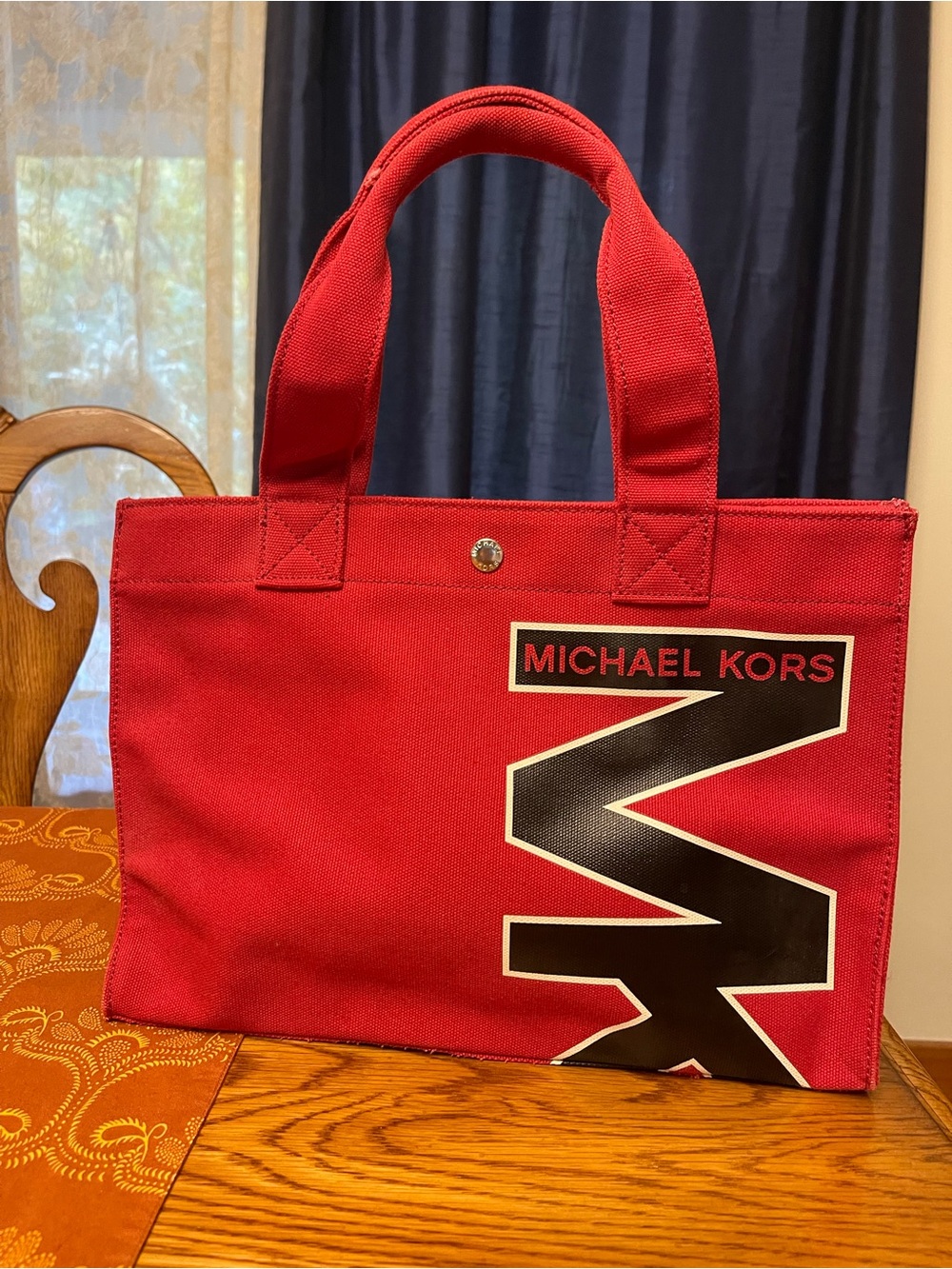 Michael Kors Red Canvas Logo Tote